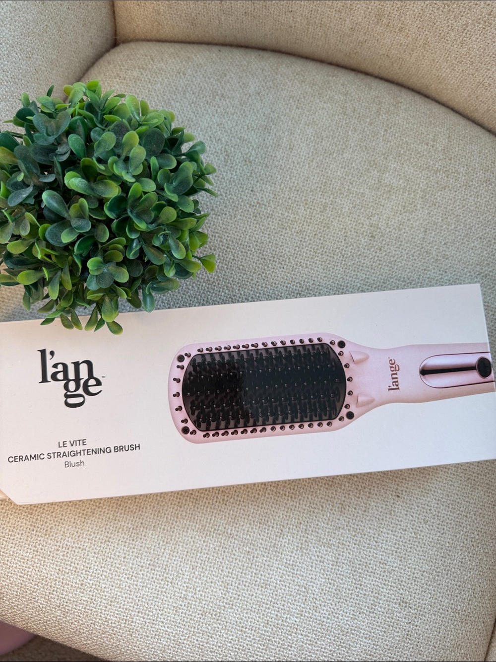Lange Le Vite Ceramic Straightening Brush - Blush Pink